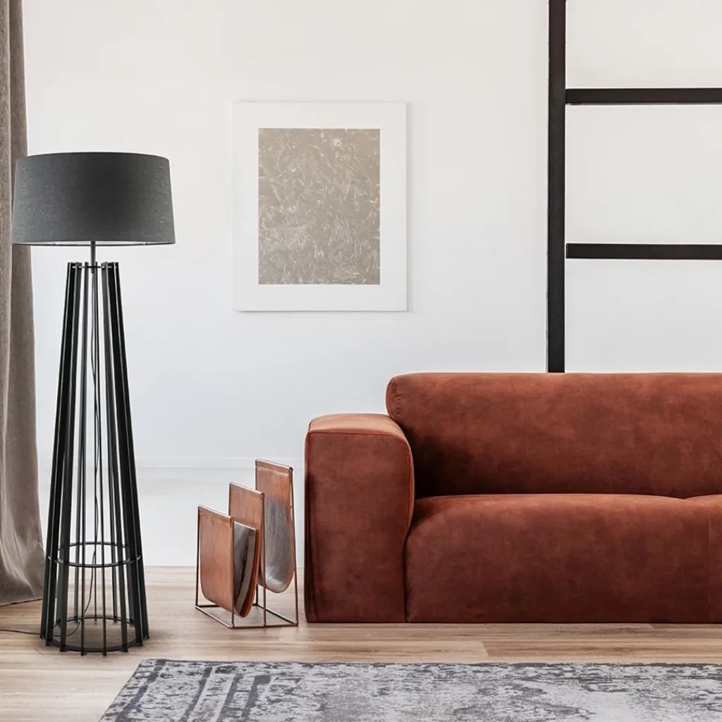 Straluma Houten lampvoet mat zwart exclusief kap> Vloerlampen|Lampenvoeten