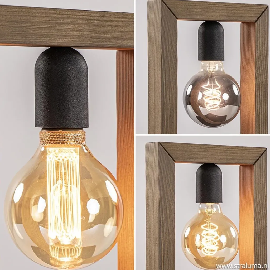 Straluma Houten tafellamp frame met zwart> Slaapkamerlampen|Halverlichting