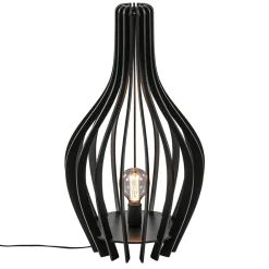 Straluma Houten tafel/vloerlamp mat zwart> Tafellampen|Vloerlampen