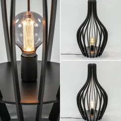 Straluma Houten tafel/vloerlamp mat zwart><noscript><img width=