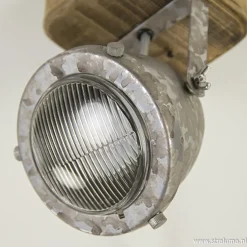 Straluma Industriele wand/plafondspot hout metaal><noscript><img width=