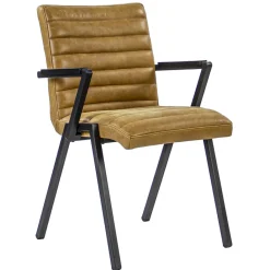 Straluma Industriële eetkamerstoel leer antigo cognac> Eetkamerstoelen