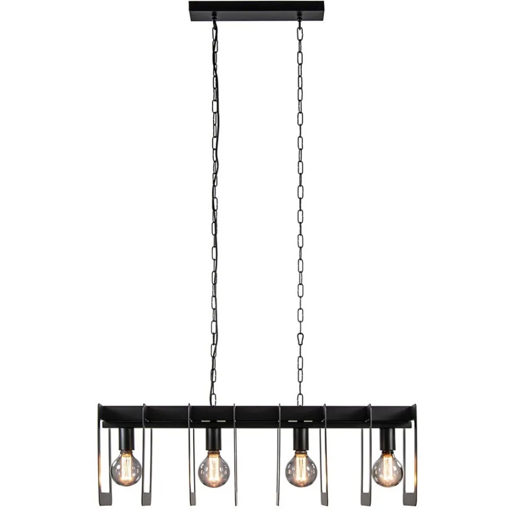Straluma Industriële hanglamp squares mat zwart metaal> Eettafellampen|Keukenverlichting
