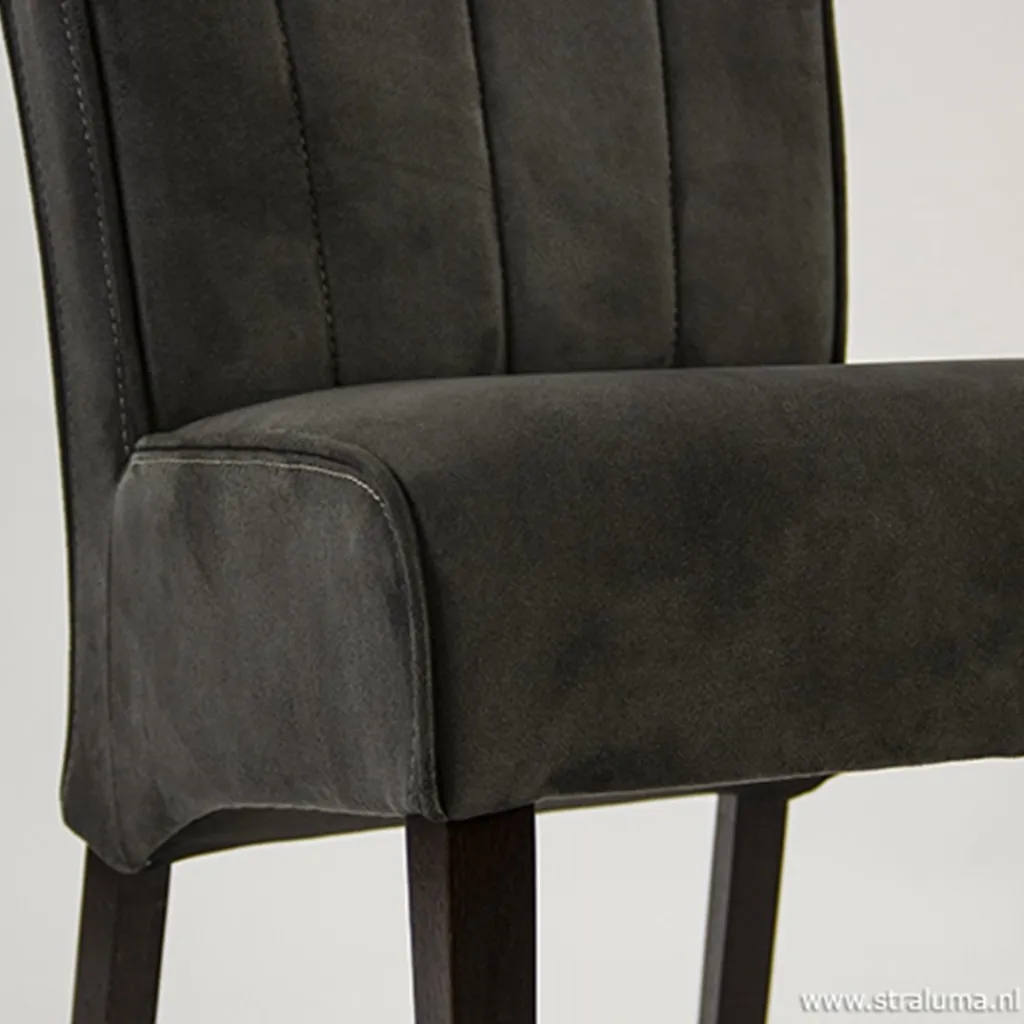 Straluma Klassiek landelijke eetkamerstoel grijs> Eetkamerstoelen