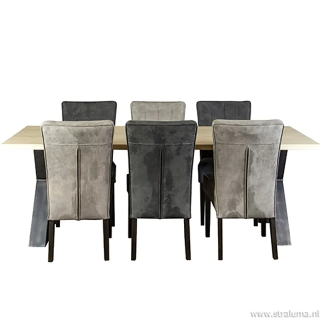 Straluma Klassiek landelijke eetkamerstoel grijs> Eetkamerstoelen