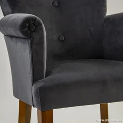 Straluma Klassieke armstoel kersenhout in stof><noscript><img width=