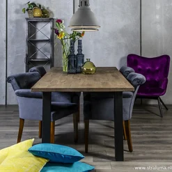 Straluma Klassieke armstoel kersenhout in stof><noscript><img width=