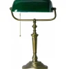 Straluma Klassieke bankierslamp groen met Brons> Bureaulampen|Leeslampen