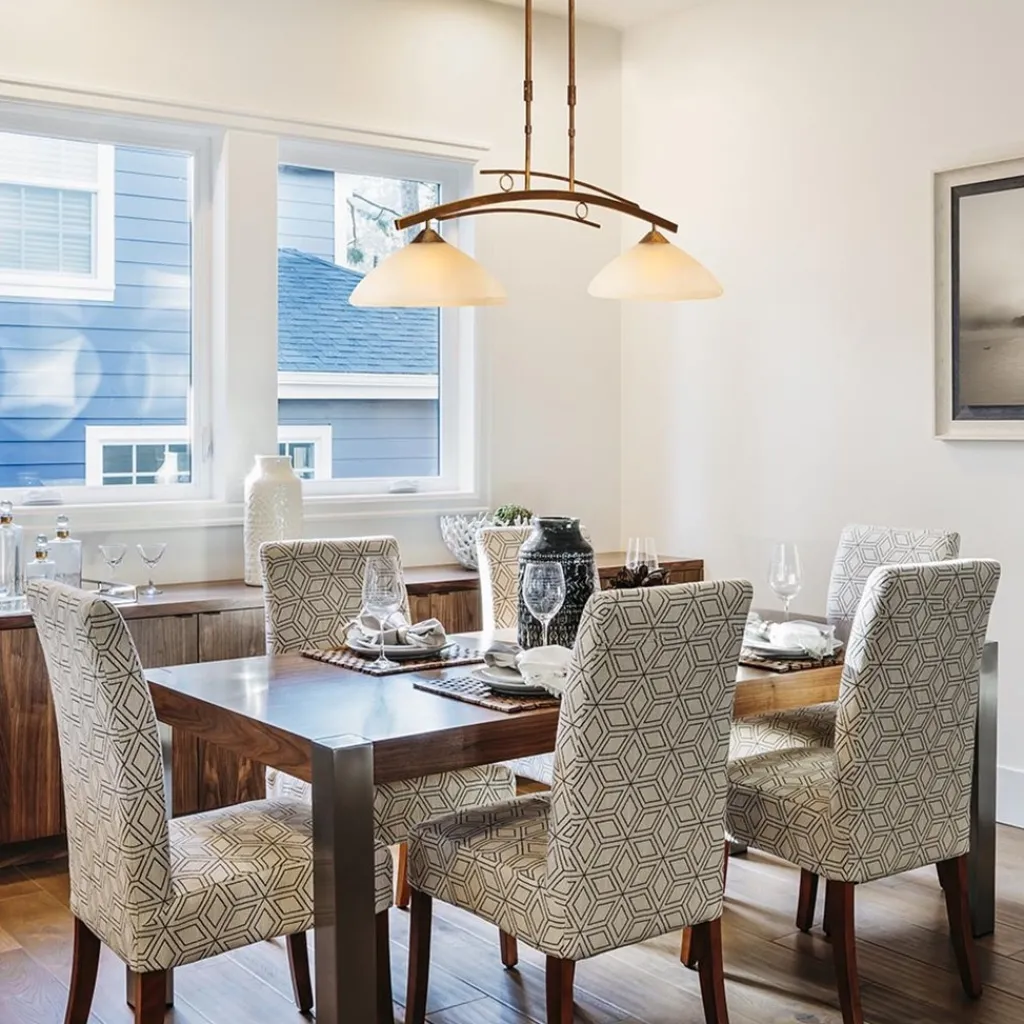 Straluma Klassieke hanglamp Bolzano brons amber> Eettafellampen|Keukenverlichting