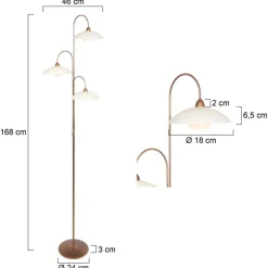 Straluma Klassieke 3-lichts vloerlamp brons inclusief LED><noscript><img width=
