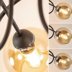 Straluma Klassieke plafondlamp 3-lichts met amber glas><noscript><img width=