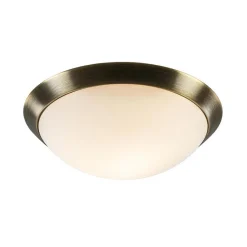 Straluma Klassieke plafonnière brons met wit glas 30 cm> Plafonnières|Woonkamerlampen