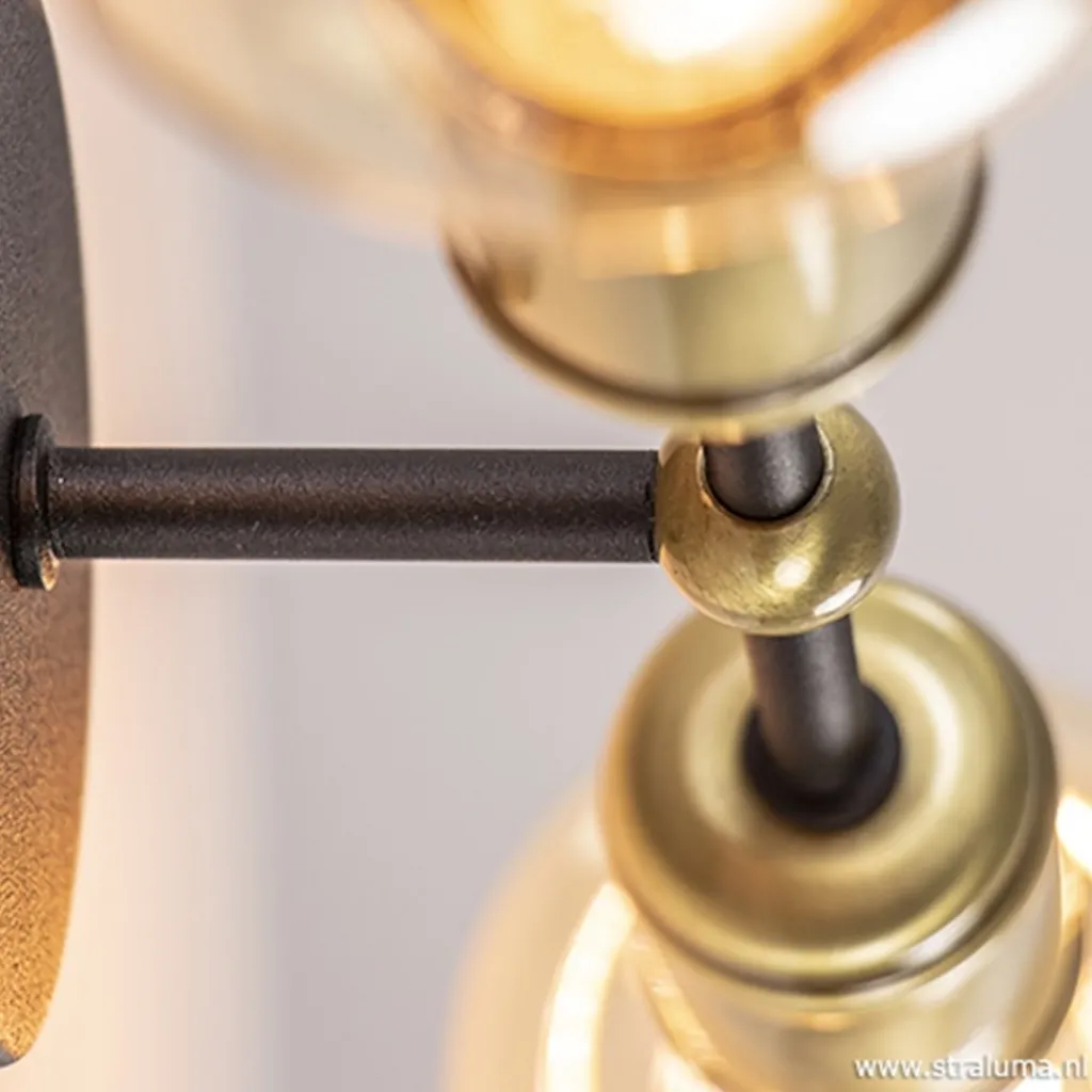 Straluma Klassieke wandlamp zwart-antiek brons> Woonkamerlampen|Slaapkamerlampen