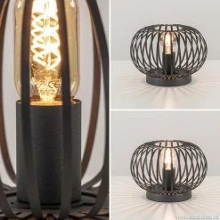 Straluma Kleine draad tafellamp modern mat zwart><noscript><img width=