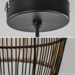 Straluma Kleine hanglamp Meya zwart met goud draad><noscript><img width=