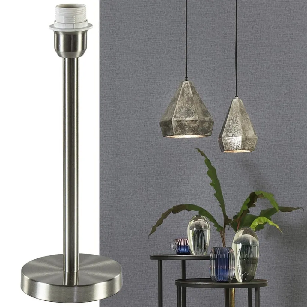 Straluma Kleine lampvoet Houston nikkel exclusief kap> Tafellampen|Light and Living