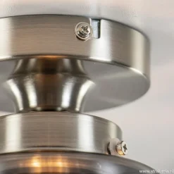 Straluma Kleine plafondlamp hal/toilet met smokey glazen kap><noscript><img width=