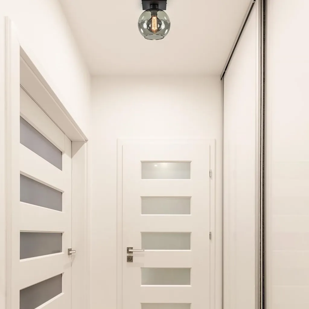 Straluma Kleine plafondlamp zwart met smoke glas 20 cm> Keukenverlichting|Plafondlampen