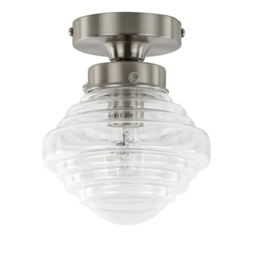 Straluma Kleine stalen plafondlamp glas helder> Plafonnières|Keukenverlichting