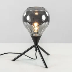 Straluma Kleine tafellamp driepoot met titanium glas> Tafellampen|Driepoot lampen