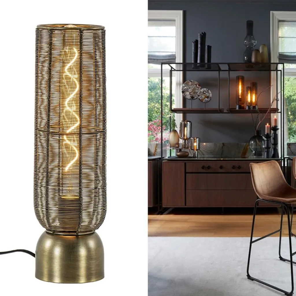 Straluma Kleine tafellamp Lezuza antiek brons> Draadlampen|Light and Living