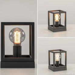 Straluma Kleine tafellamp vierkant frame zwart><noscript><img width=