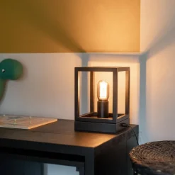 Straluma Kleine tafellamp vierkant frame zwart><noscript><img width=