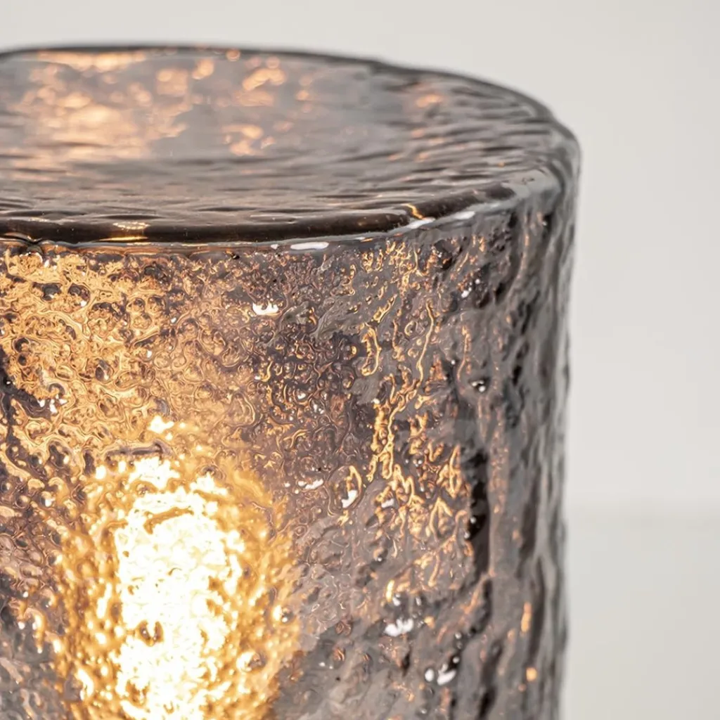 Straluma Kleine tafellamp zwart met smoke glazen kap> Tafellampen|Lifestyle Verlichting