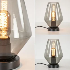 Straluma Kleine tafellamp zwart met smoke glas><noscript><img width=