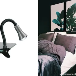 Straluma Klemplamp bureau/tafel zwart zilvergrijs><noscript><img width=