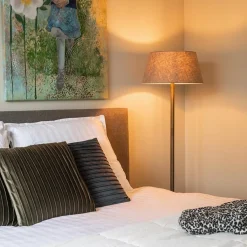 Straluma Lampenkap vlas linnen donker warm omgeslagen><noscript><img width=