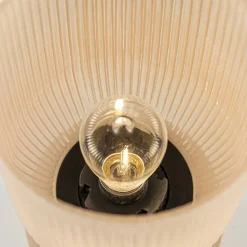 Straluma L&L grote ribglas tafellamp peach op batterijen Phoebe><noscript><img width=