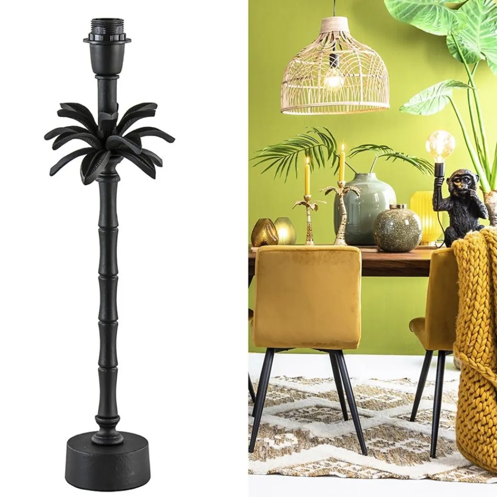 Straluma L&L lampvoet Armata mat zwarte palmboom> Tafellampen|Lampenvoeten