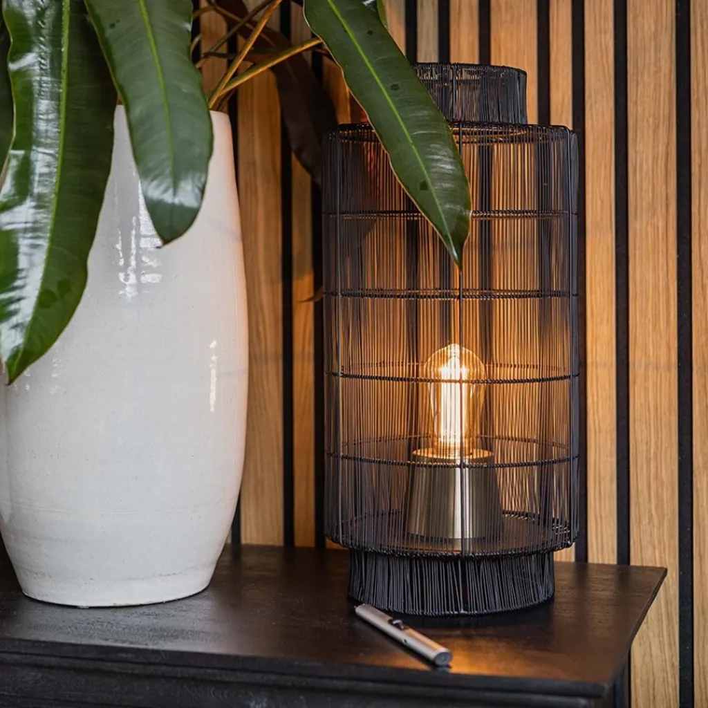 Straluma L&L tafellamp Gruaro zwart draad> Draadlampen|Light and Living