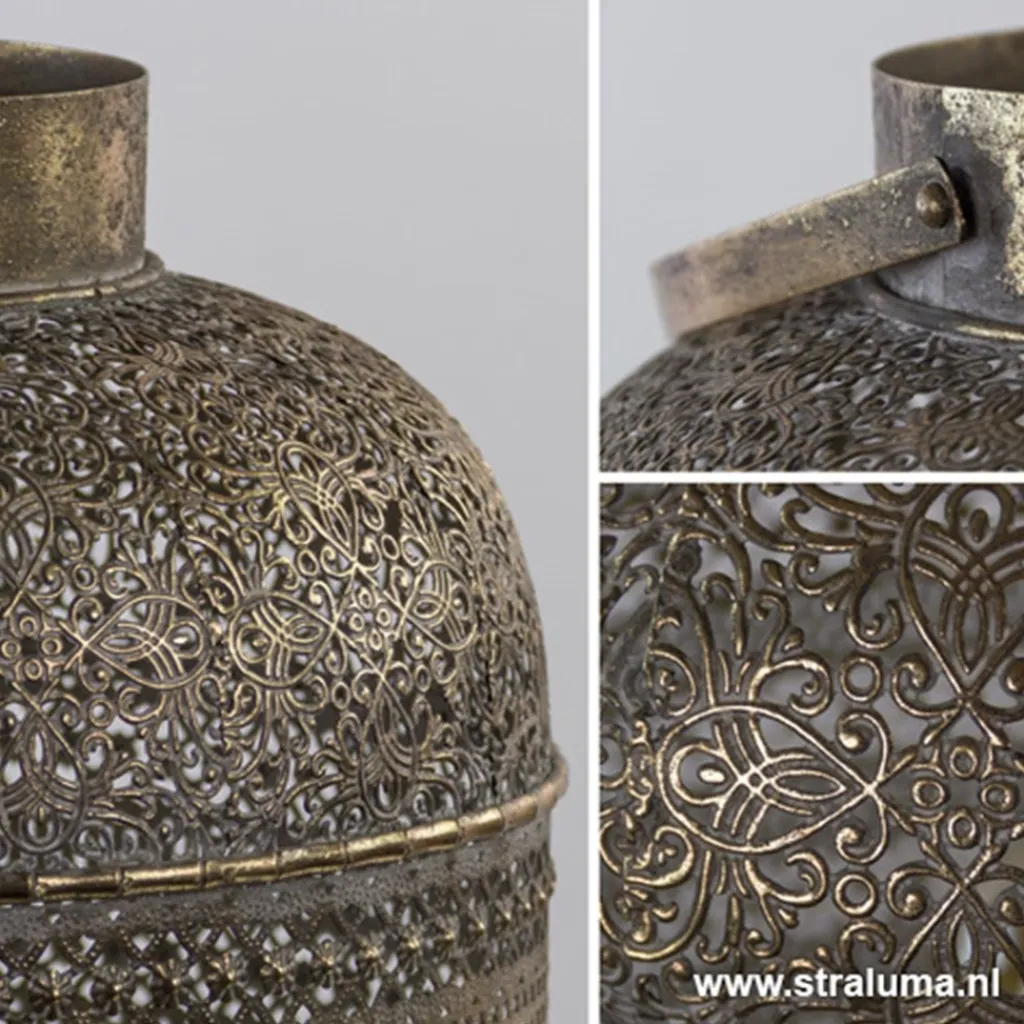 Straluma L&L tafellamp UDUPI bruin-goud Oosters> Light and Living|Woonkamerlampen