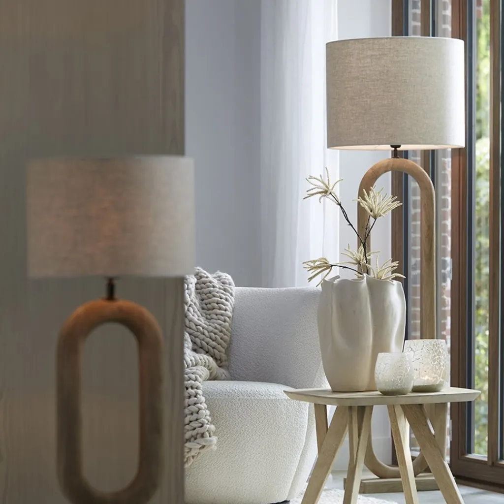 Straluma Lampvoet / vloerlamp Paceco hout naturel> Vloerlampen|Lampenvoeten