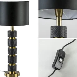 Straluma Lampvoet Azoyu zwart/brons exclusief kap><noscript><img width=