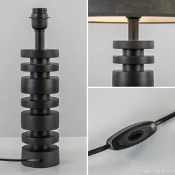 Straluma Lampvoet Desley zwart EXCL.KAP><noscript><img width=