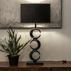 Straluma Lampvoet Maan shiny zwart exclusief kap><noscript><img width=