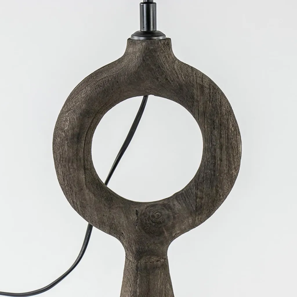 Straluma Lampvoet Sabuli hout donker bruin excl. kap> Tafellampen|Lampenvoeten