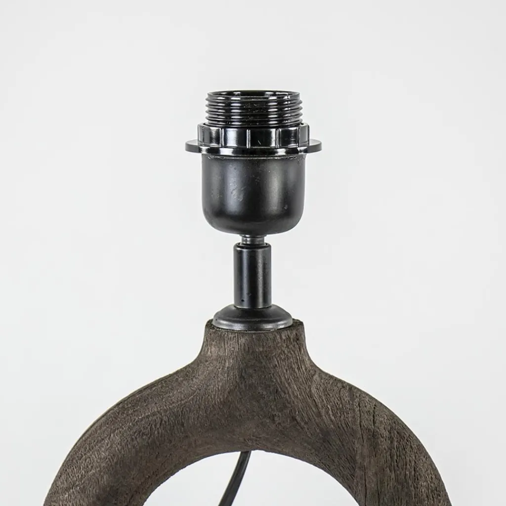 Straluma Lampvoet Sabuli hout donker bruin excl. kap> Tafellampen|Lampenvoeten