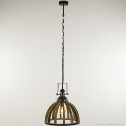 Straluma Landelijk hanglamp Djem hout/zink> Light and Living|Woonkamerlampen