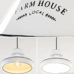Straluma Landelijke hanglamp farm house wit met zwart Ø32 cm><noscript><img width=