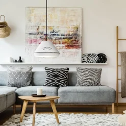 Straluma Landelijke hanglamp farm house wit met zwart Ø32 cm><noscript><img width=