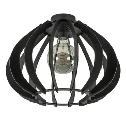 Straluma Landelijke plafondlamp hout mat zwart><noscript><img width=