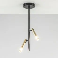 Straluma Landelijke plafondlamp zwart met goud G9> Keukenverlichting|Halverlichting