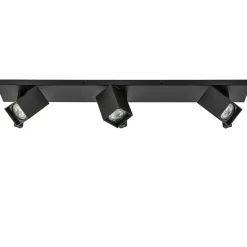 Straluma Langwerpige 3L opbouwspot met vierkante spots zwart> Plafondlampen|Opbouwspots