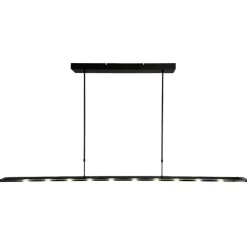 Straluma Langwerpige LED hanglamp zwart met smoke glas 170 cm> Hanglampen|Eettafellampen
