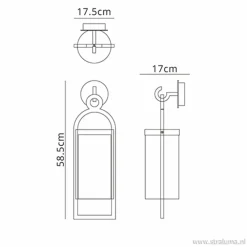 Straluma Lantaarn buitenlamp antraciet met glas IP54><noscript><img width=