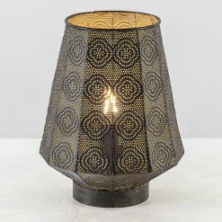 Straluma Lantaarn tafellamp donker bruin oriental> Tafellampen|Landelijke Verlichting